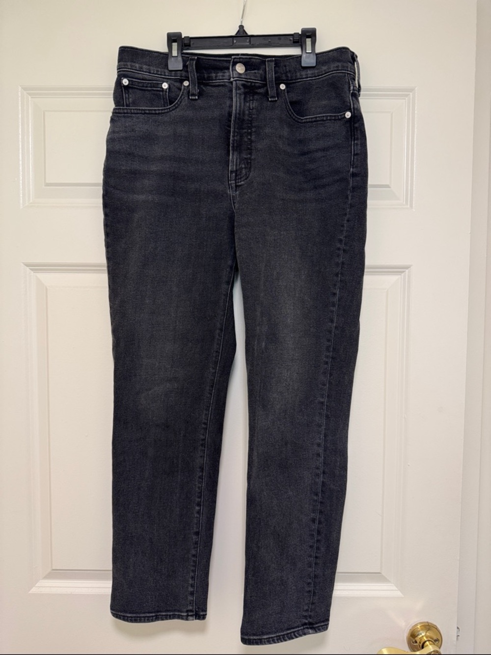 Madewell Black Straight-Leg High-Rise Jeans - The Perfect Vintage Jean
